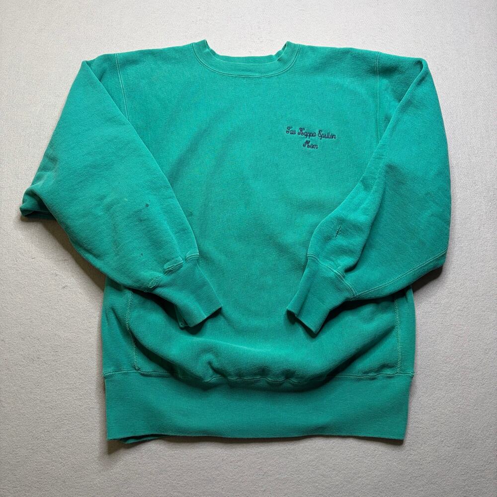 Vintage Champion Reverse Weave‎ Crewneck Sweatshirt L Green Embroidered  USA 80s